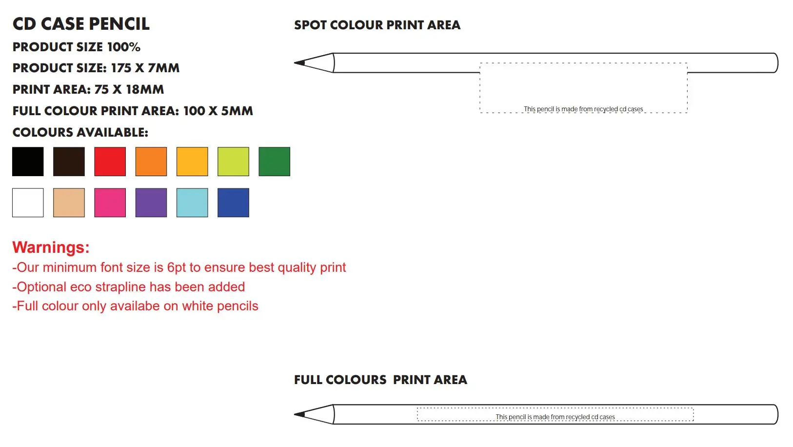 Recycled CD Case Pencil - 2979