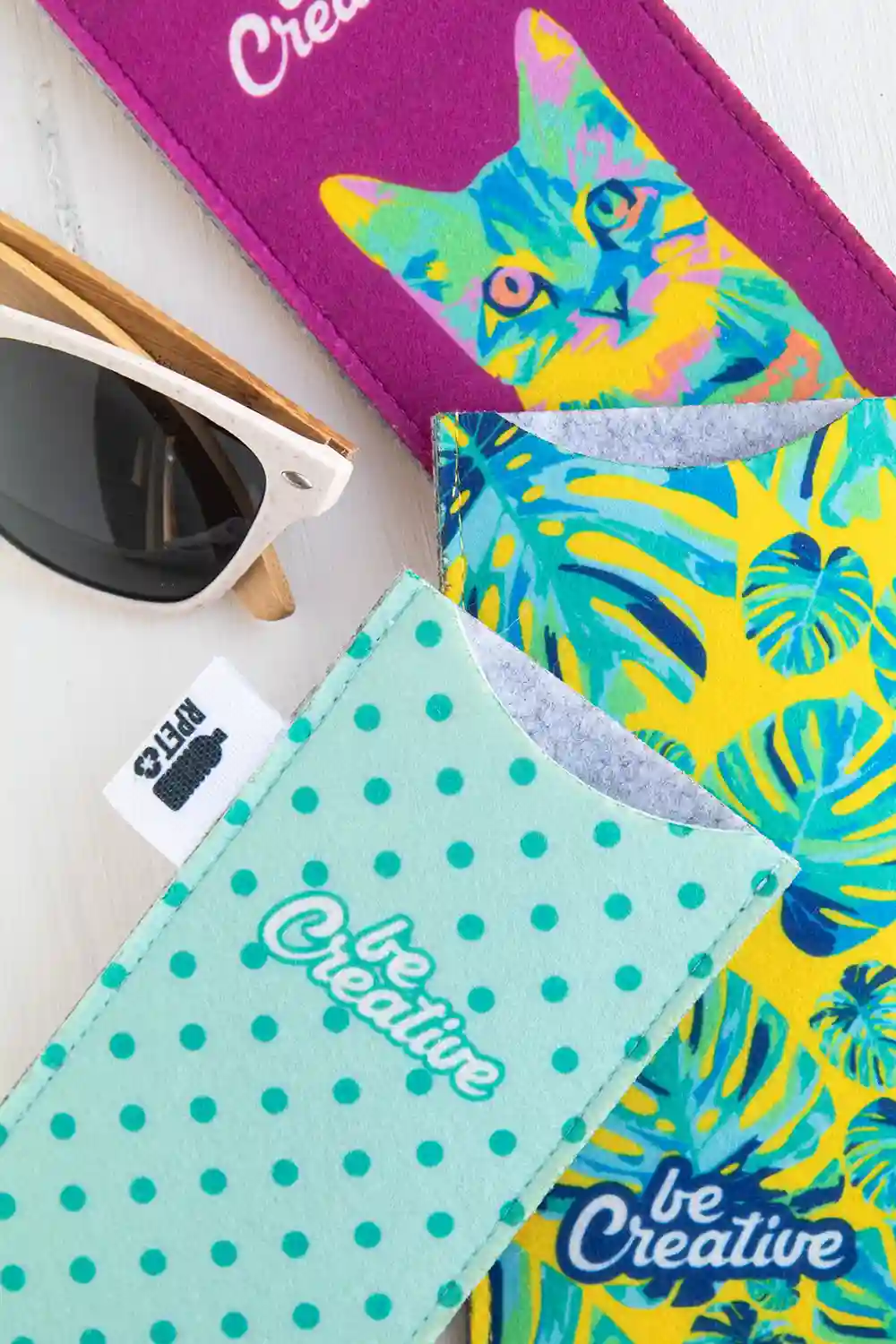 Custom RPET Felt Sunglasses Case
