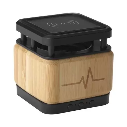 Bamboo Block Speaker with wireless charger-171