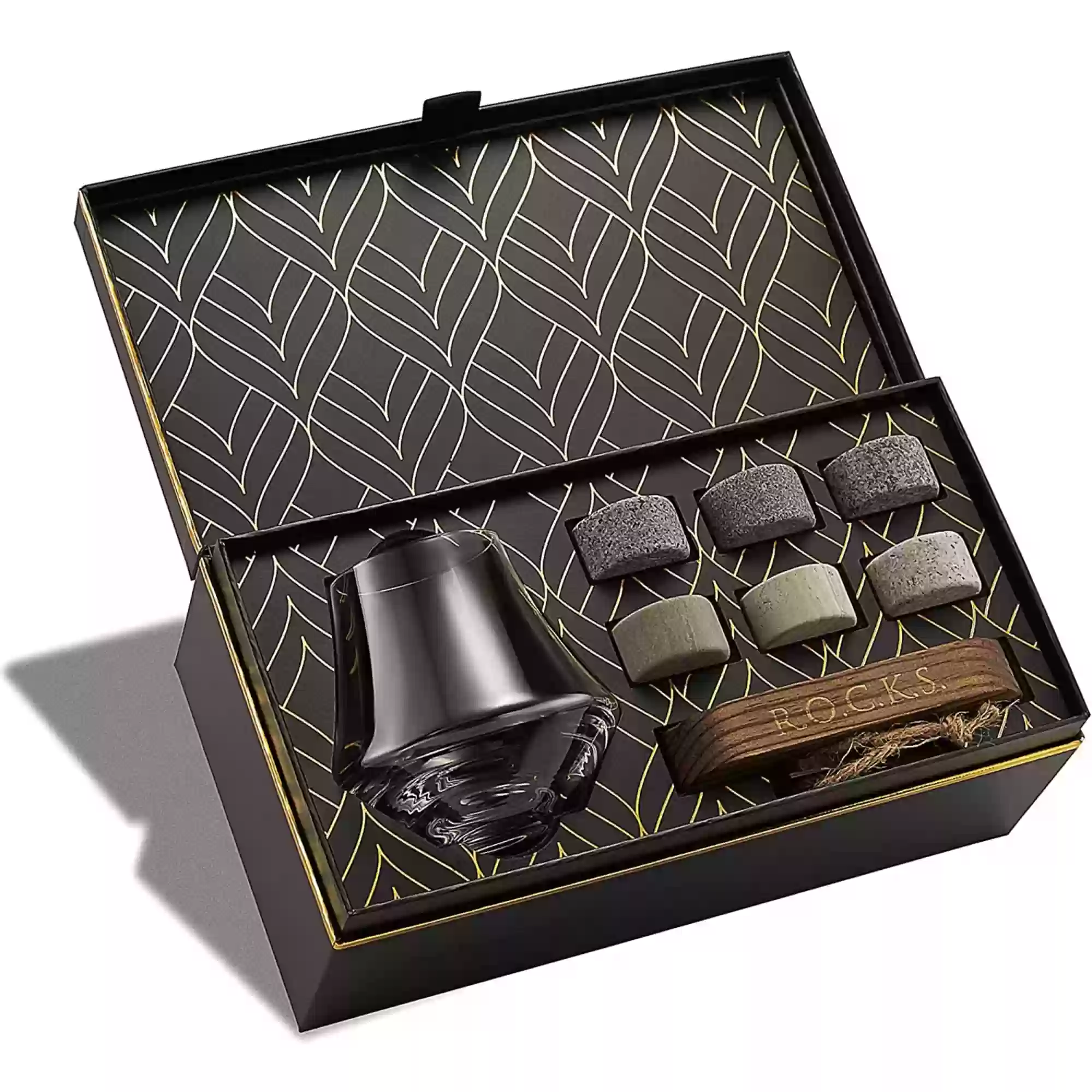 Whiskey Stones & Crystal Nosing Glass Gift Set -3655
