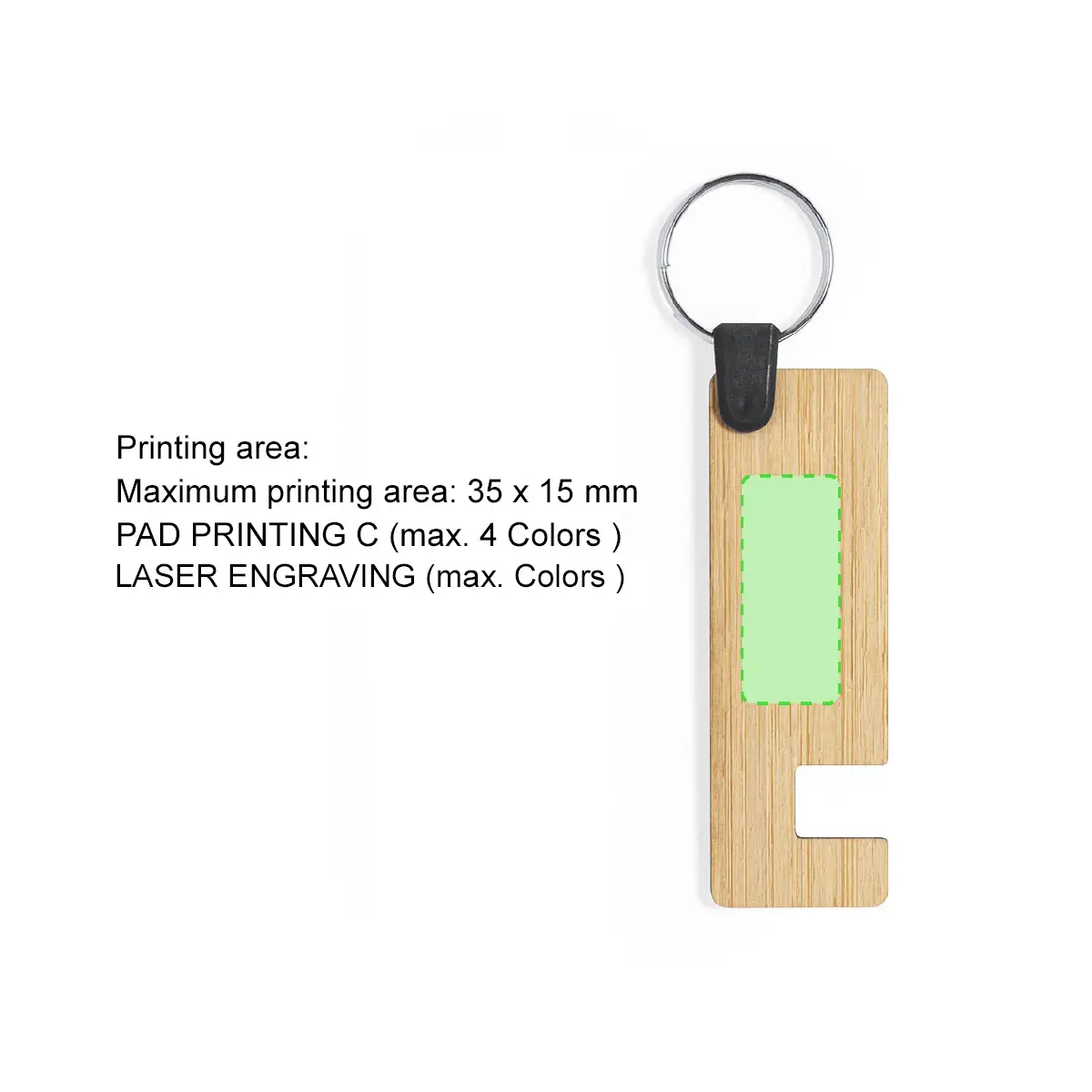 Bamboo Key Ring Smartphone Holder - 4768