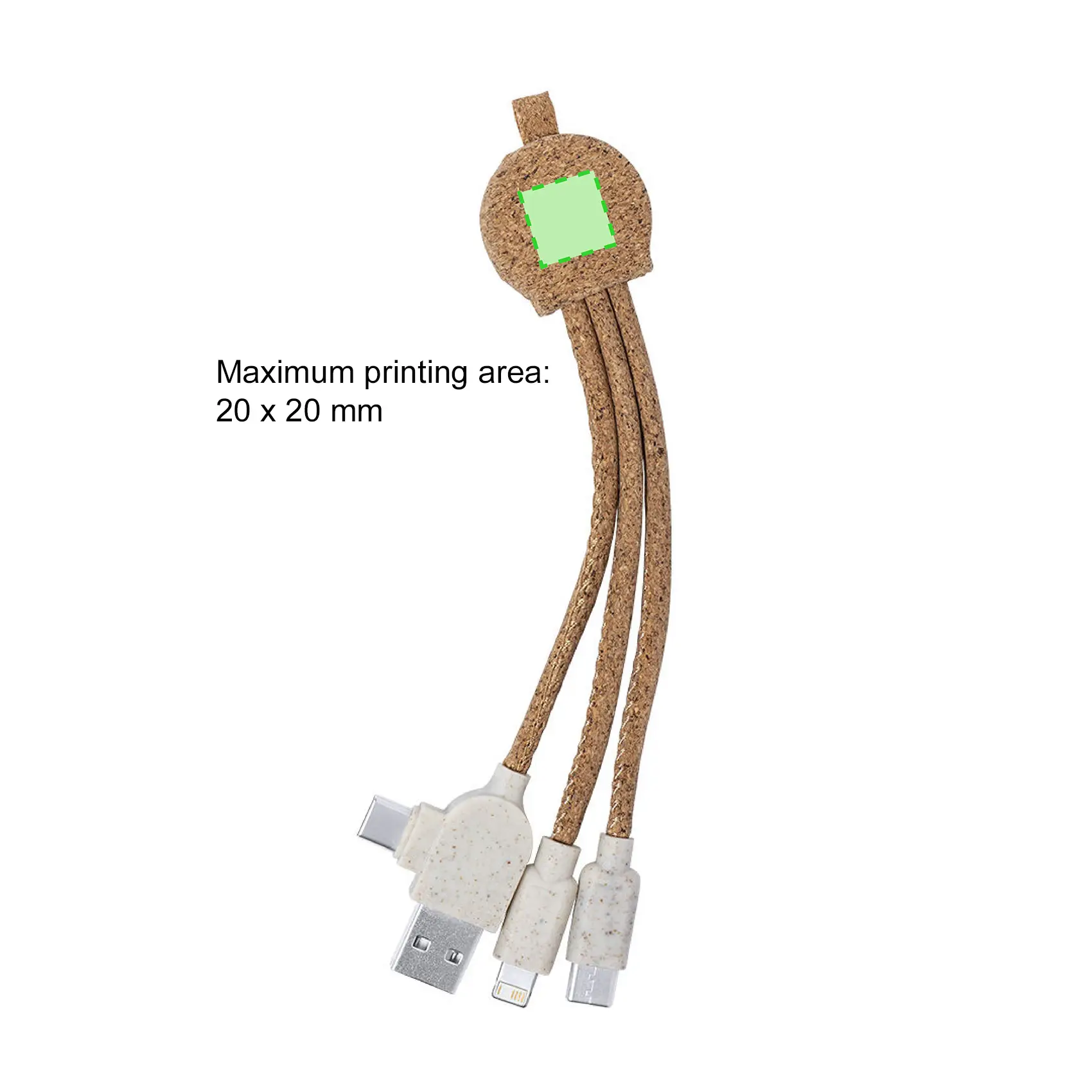 Cork/Wheat Charging Cable - 8864