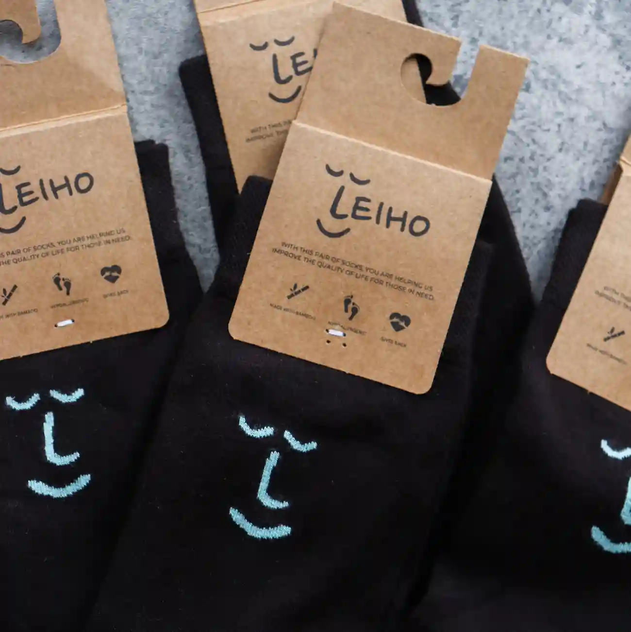 Chocolate brown smiley bamboo socks